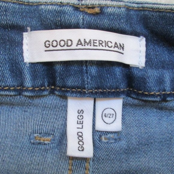 Good American Jeans Size 4/27 Skinny Distressed Denim Good Legs - Picture 11 of 11